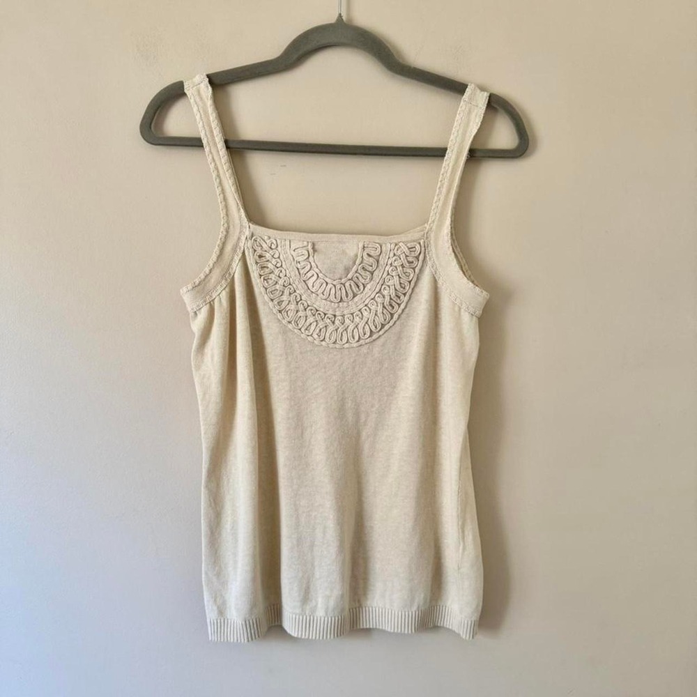 Juicy Coutour Knit Tank cotton linen large cami beige tan